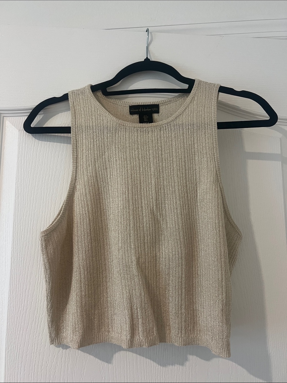 House of Harlow 1960 gold Ribbed Knit Tank